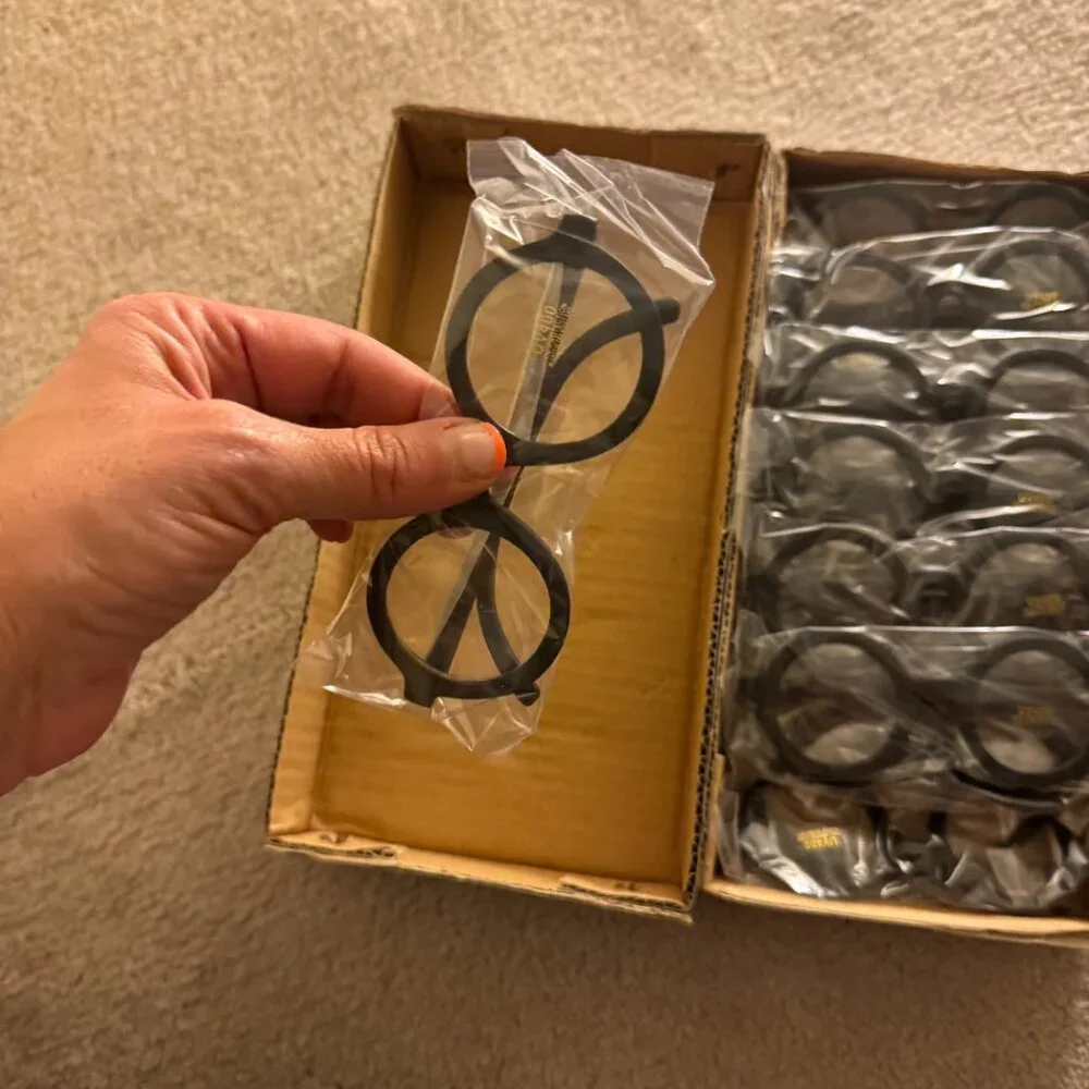 Harry Potter Black Round Glasses Halloween Costume Party Nerd Kids UV LOT - 12